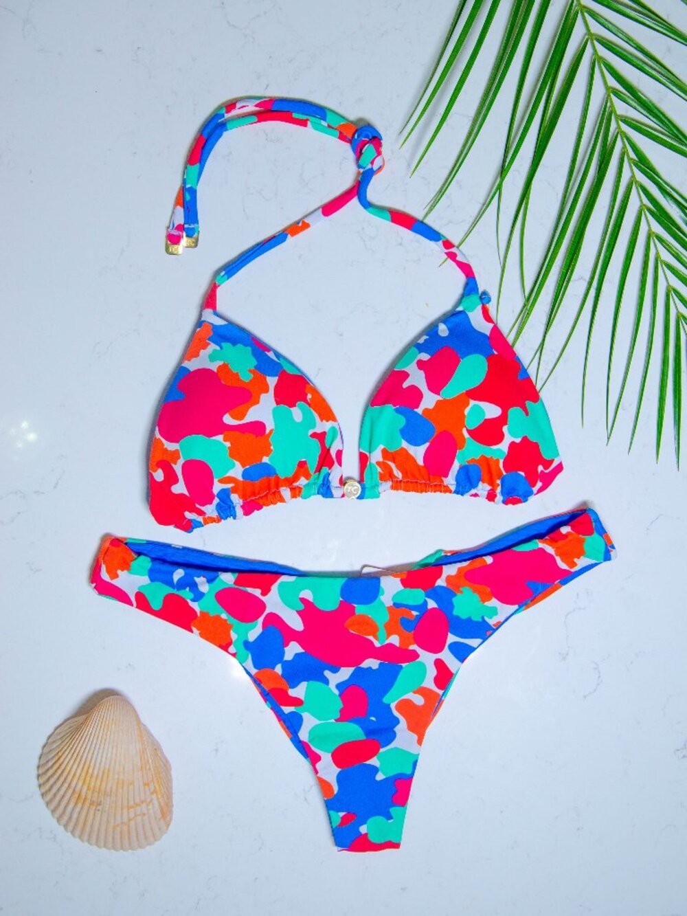 Rio Açu Brazilian Reversible Triangle Bikini Set | Blue | Size M | NWT | UPF 50+